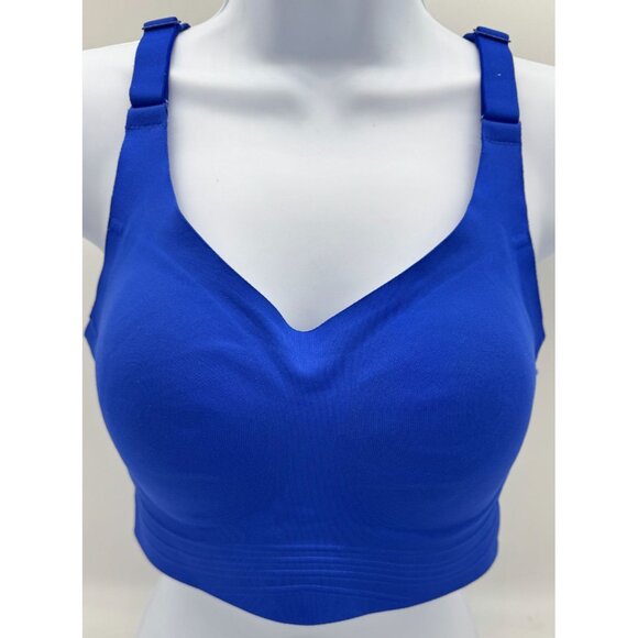 Women's Convertible Sports Bra Hook And Eye Stretch Blue Lightweight Medium - Picture 1 of 5
